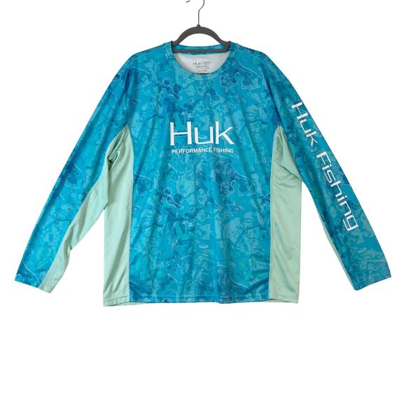 Huk Performance Fishing Shirt Men's XL Sun Shirt Long Sleeve Lightweight Boating - Picture 1 of 4